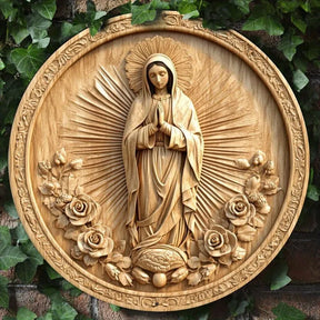 Decoração Católica Santa Nossa Senhora com Rosas