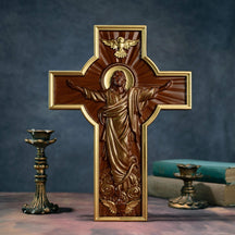 Escultura Ascensão de Jesus Cristo em Madeira