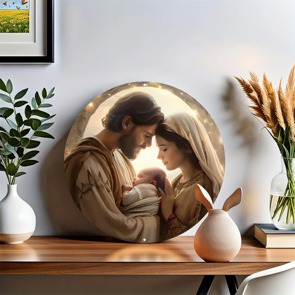 Decoração Católica Sagrada Família em Amor