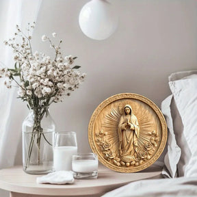 Decoração Católica Santa Nossa Senhora com Rosas